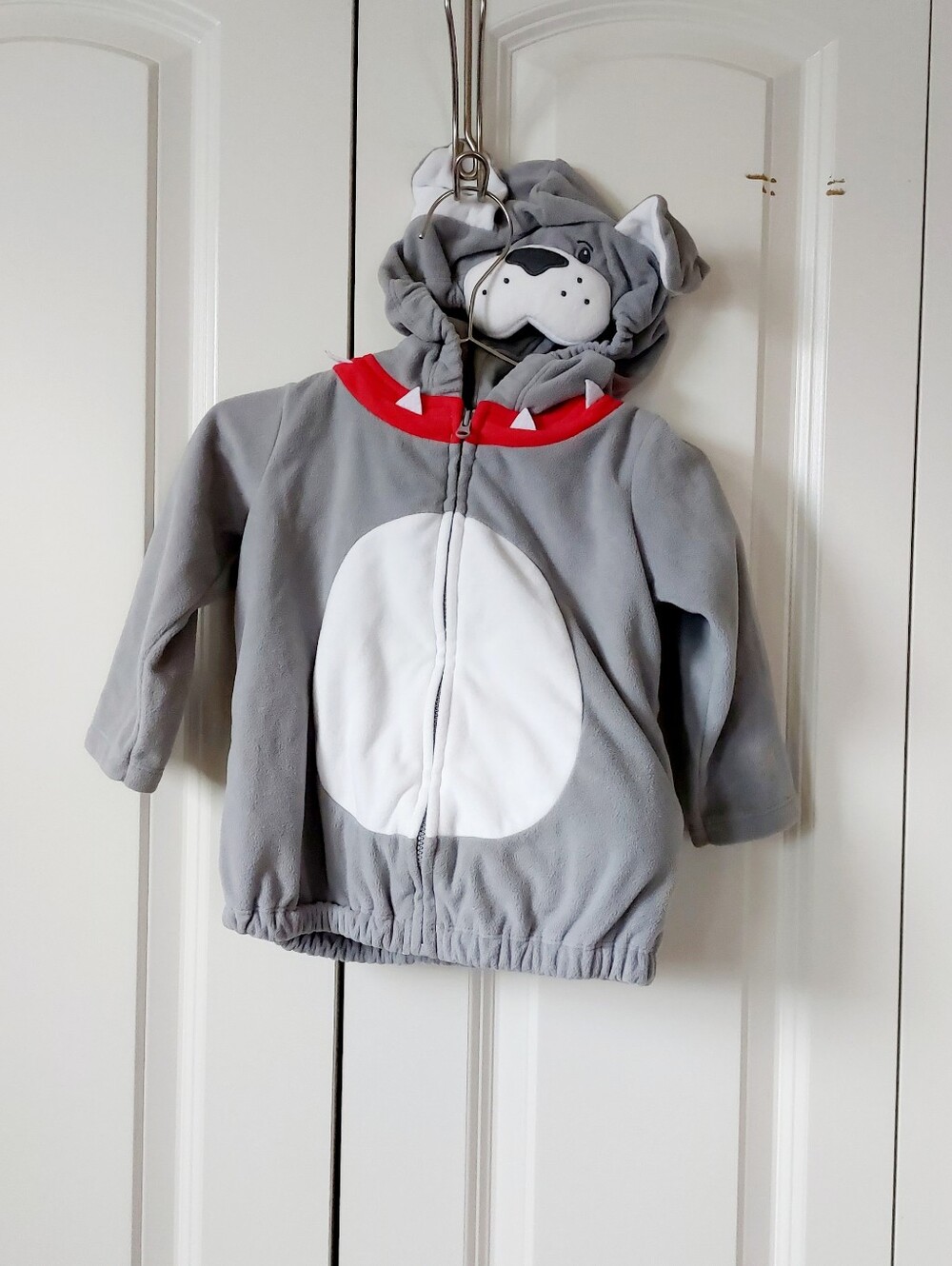 Grey Bulldog Costume size 18m Carters Halloween Fleece Coat
